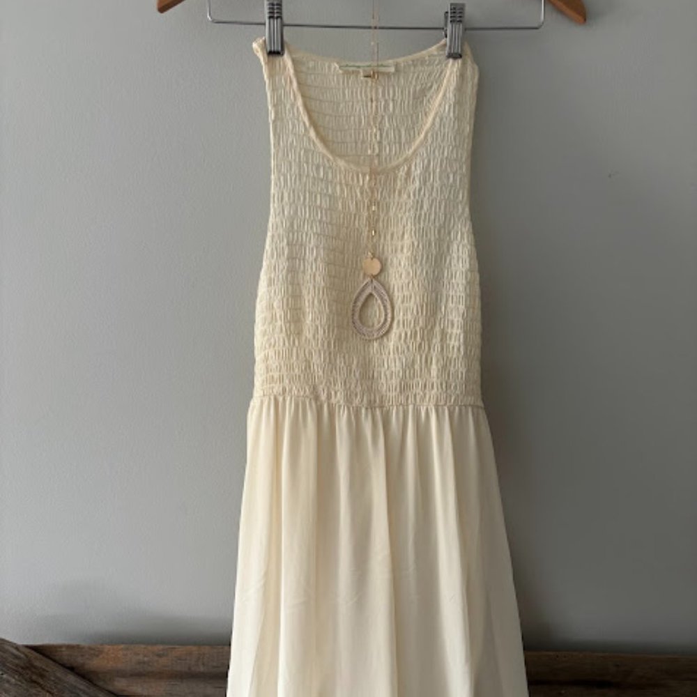 Staring at Stars Anthropologie flowy cream shift dress-size S